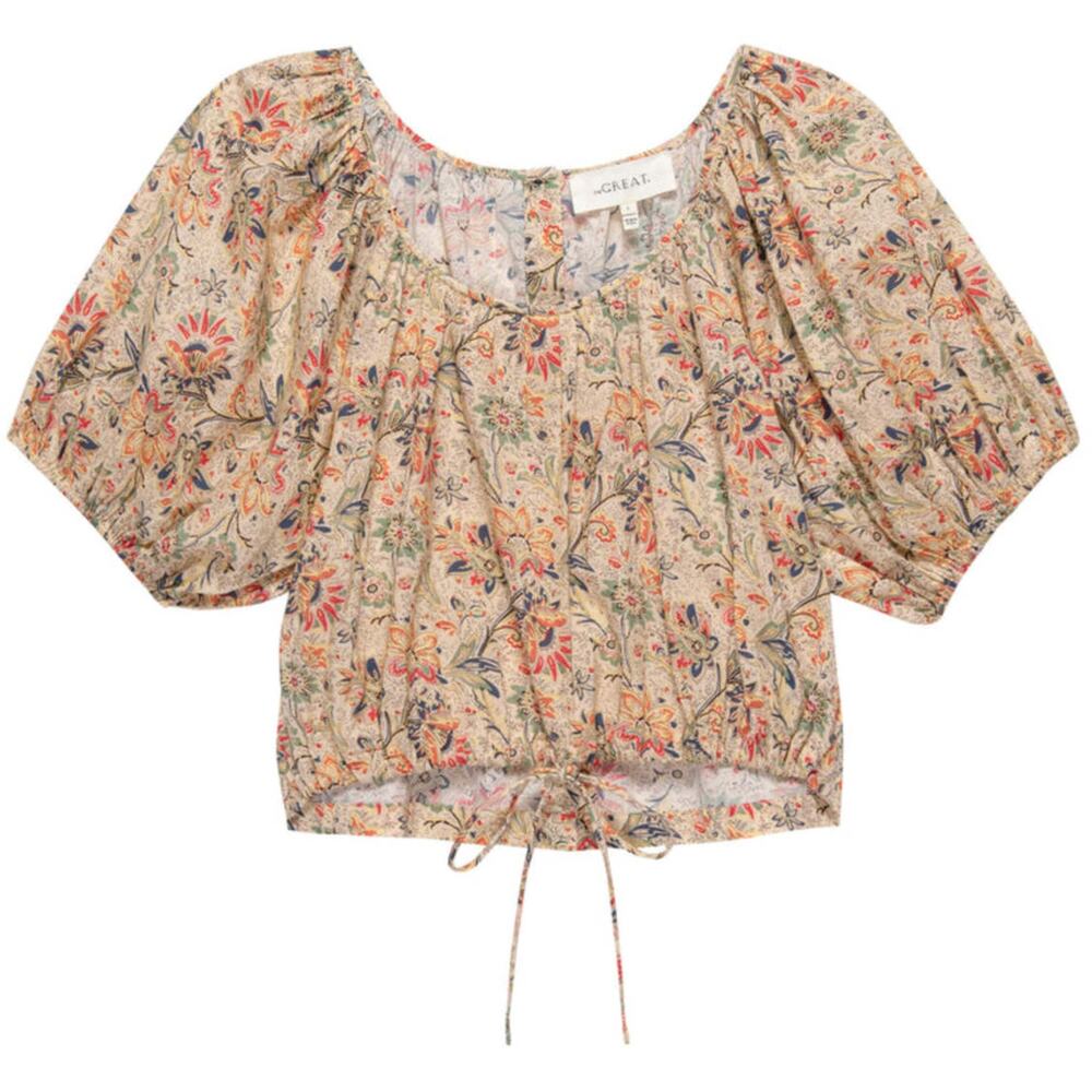 The Great NEW The Provence Peach Paisley Floral $250 Women Crop Top Pepaf Small